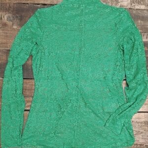 NEW Jaded Gypsy Trellis Vines Lace Top Emerald